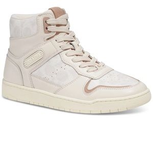 Coach high top sneaker on signature canvas. Size 10